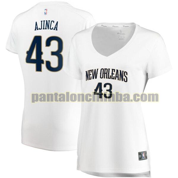 Maglia Donna basket Alexis Ajinca 43 New Orleans Pelicans Bianco association edition