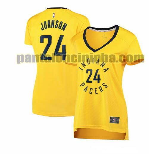 Maglia Donna basket Alize Johnson 24 Indiana Pacers Giallo statement edition