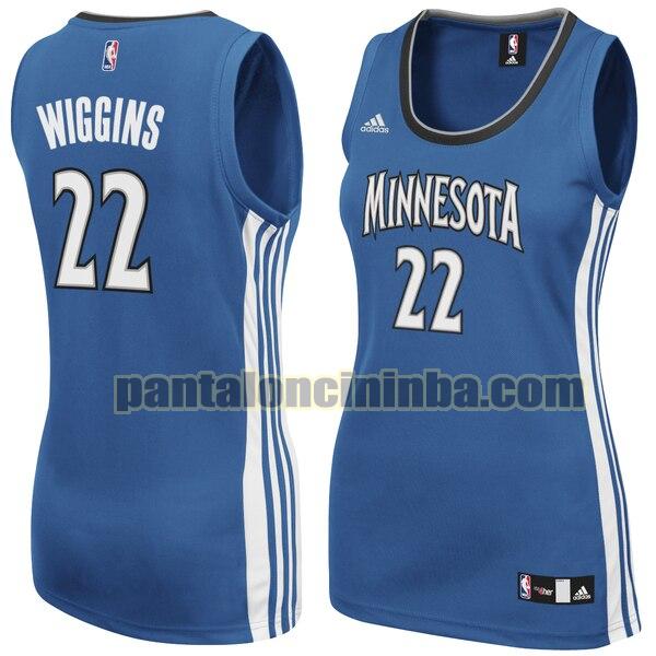 Maglia Donna basket Andrew Wiggin 22 Minnesota Timberwolves Blu Replica