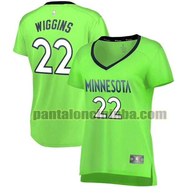 Maglia Donna basket Andrew Wiggin 22 Minnesota Timberwolves Verde statement edition