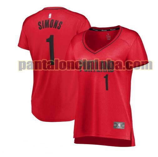 Maglia Donna basket Anfernee Simons 1 Portland Trail Blazers Rosso statement edition