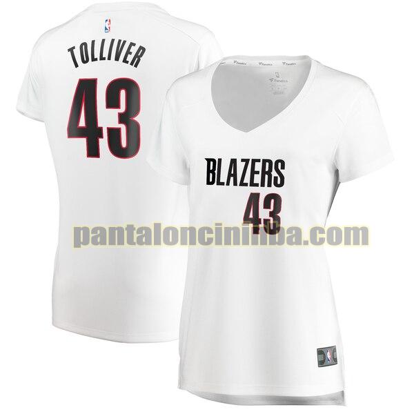 Maglia Donna basket Anthony Tolliver 43 Portland Trail Blazers Bianco association edition