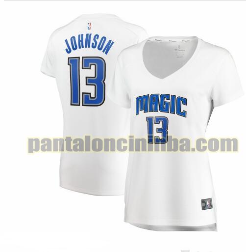 Maglia Donna basket BJ Johnson 13 Orlando Magic Bianco association edition