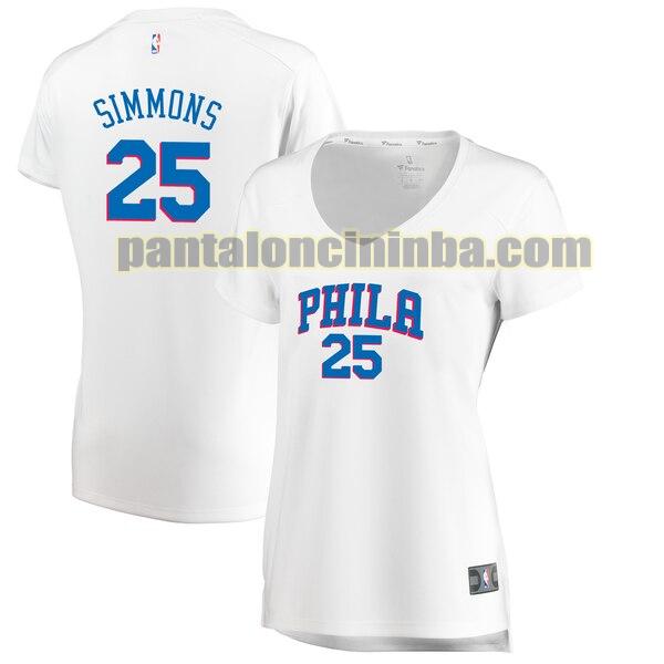 Maglia Donna basket Ben Simmons 25 Philadelphia 76ers Bianco association edition