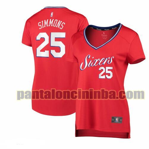 Maglia Donna basket Ben Simmons 25 Philadelphia 76ers Rosso statement edition