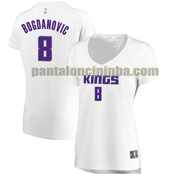 Maglia Donna basket Bogdan Bogdanovic 8 Sacramento Kings Bianco association edition