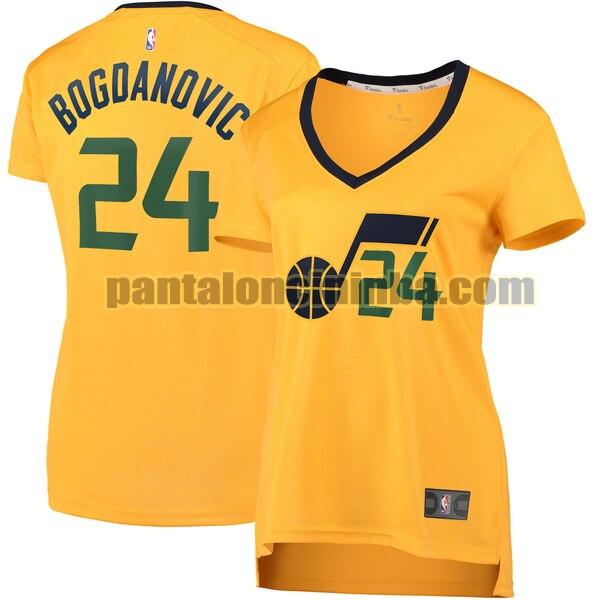 Maglia Donna basket Bojan Bogdanovic 24 Utah Jazz Giallo statement edition