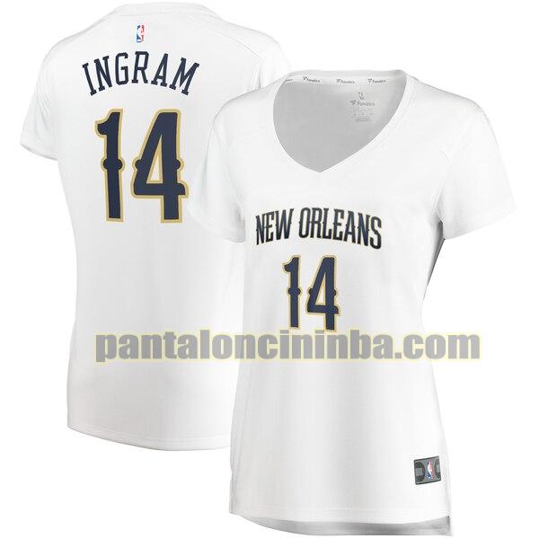 Maglia Donna basket Brandon Ingram 14 New Orleans Pelicans Bianco association edition