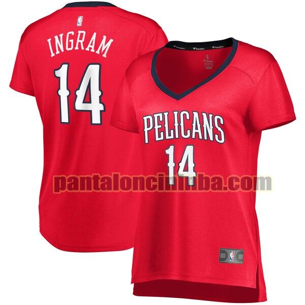 Maglia Donna basket Brandon Ingram 14 New Orleans Pelicans Rosso statement edition