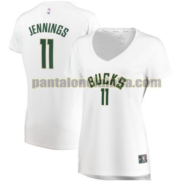 Maglia Donna basket Brandon Jennings 11 Milwaukee Bucks Bianco association edition