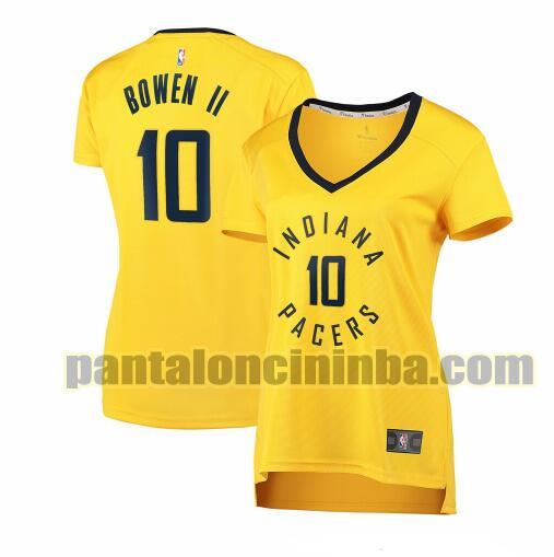 Maglia Donna basket Brian Bowen II 10 Indiana Pacers Giallo statement edition