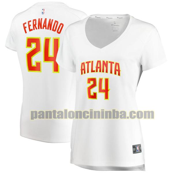 Maglia Donna basket Bruno Fernando 24 Atlanta Hawks Bianco association edition