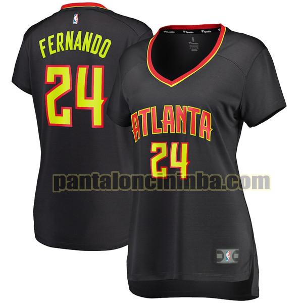 Maglia Donna basket Bruno Fernando 24 Atlanta Hawks Nero icon edition