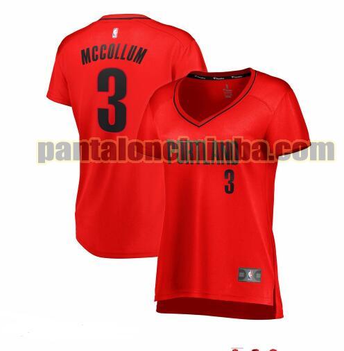 Maglia Donna basket C.J. McCollum 3 Portland Trail Blazers Rosso Replica