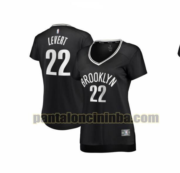 Maglia Donna basket Caris LeVert 22 Brooklyn Nets Nero icon edition
