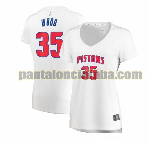 Maglia Donna basket Christian Wood 35 Detroit Pistons Bianco association edition