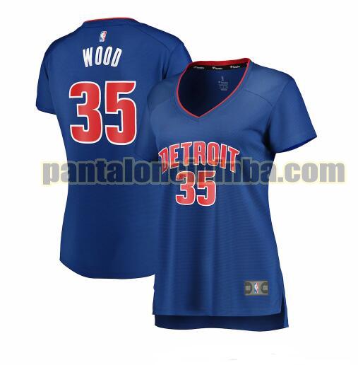 Maglia Donna basket Christian Wood 35 Detroit Pistons Blu icon edition