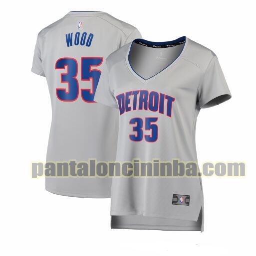 Maglia Donna basket Christian Wood 35 Detroit Pistons Grigio statement edition