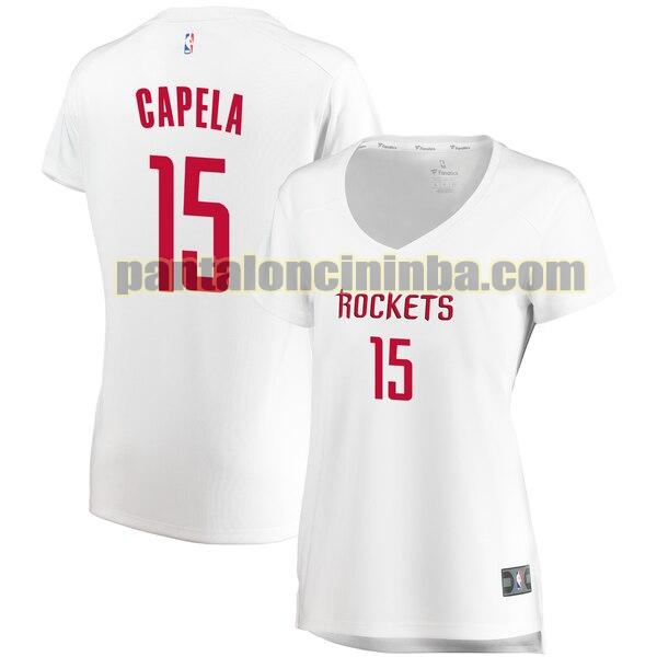 Maglia Donna basket Clint Capela 15 Houston Rockets Bianco association edition