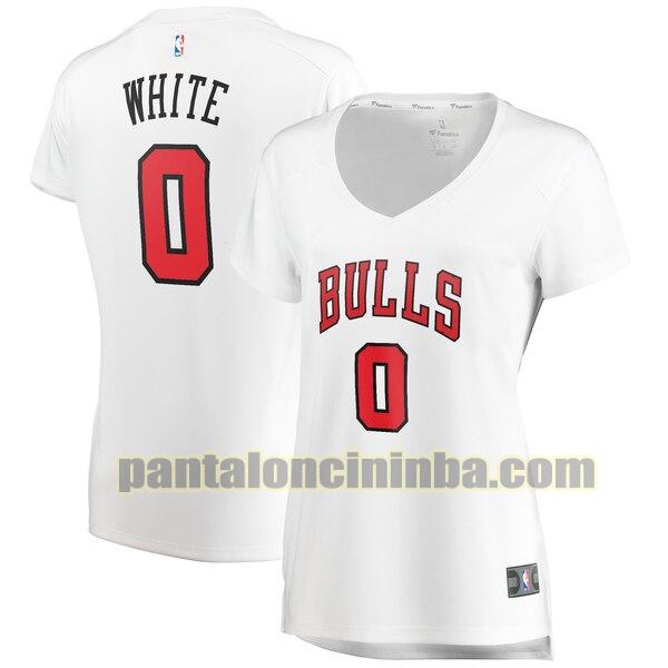 Maglia Donna basket Coby White 0 Chicago Bulls Bianco association edition