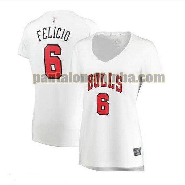 Maglia Donna basket Cristiano Felicio 6 Chicago Bulls Bianco association edition