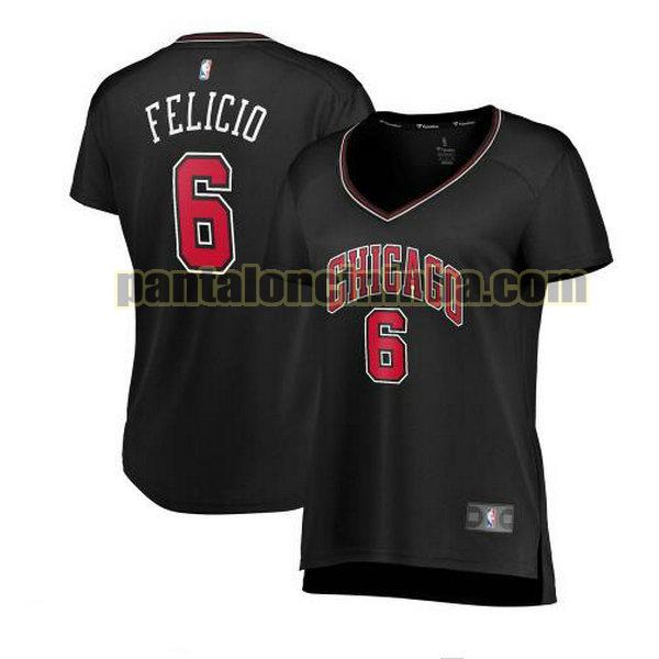 Maglia Donna basket Cristiano Felicio 6 Chicago Bulls Nero statement edition