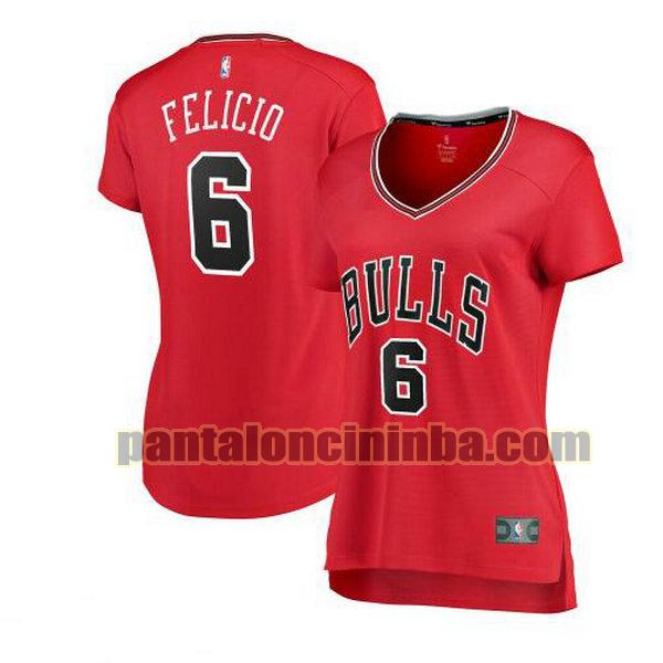 Maglia Donna basket Cristiano Felicio 6 Chicago Bulls Rosso icon edition