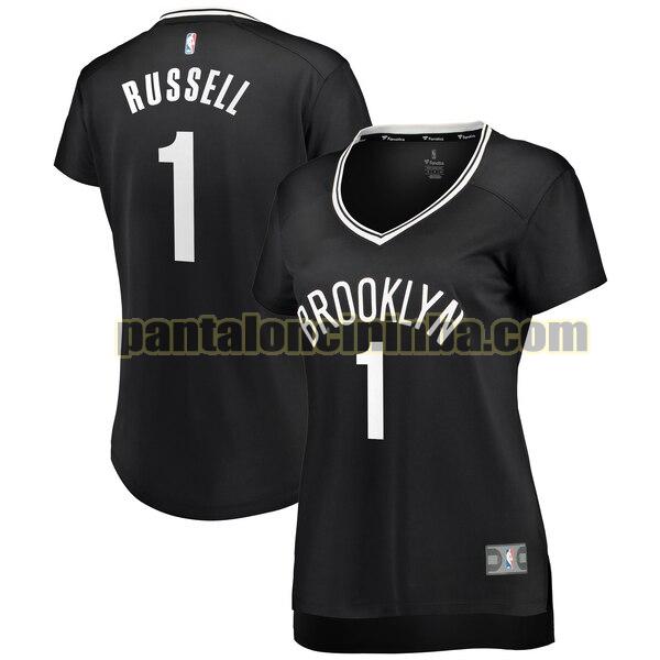 Maglia Donna basket D'Angelo Russell 1 Brooklyn Nets Nero Replica
