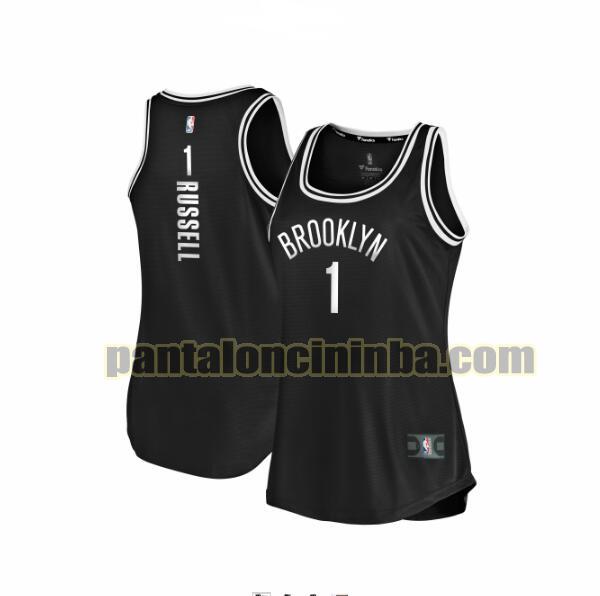 Maglia Donna basket D'Angelo Russell 1 Brooklyn Nets Nero clasico