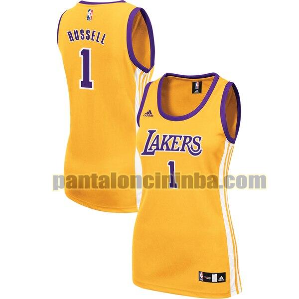 Maglia Donna basket D'Angelo Russell 1 Los Angeles Lakers Giallo Replica