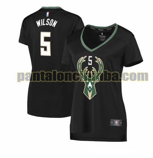 Maglia Donna basket D.J. Wilson 5 Milwaukee Bucks Nero statement edition