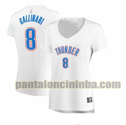 Maglia Donna basket Danilo Gallinari 8 Oklahoma City Thunder Bianco association edition