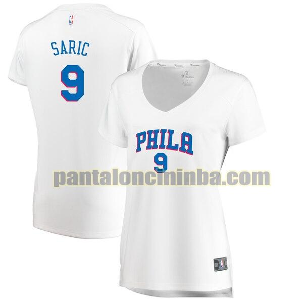 Maglia Donna basket Dario Saric 9 Philadelphia 76ers Bianco association edition