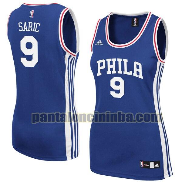 Maglia Donna basket Dario Saric 9 Philadelphia 76ers Blu Replica