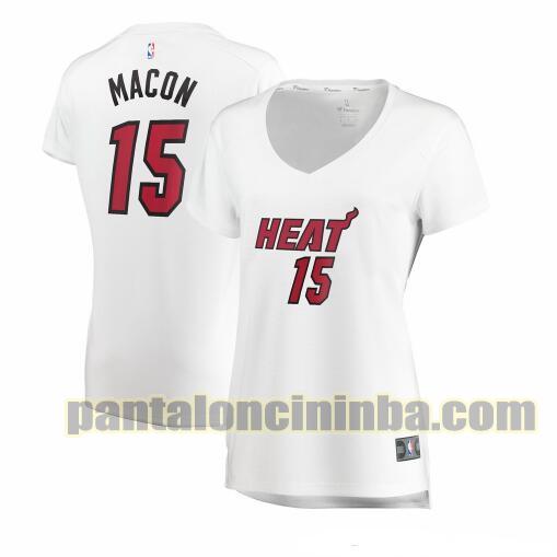 Maglia Donna basket Daryl Macon 15 Miami Heat Bianco association edition