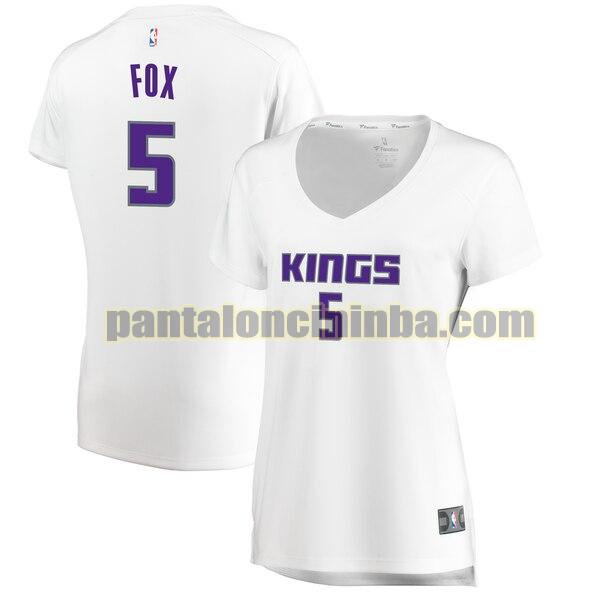 Maglia Donna basket De'Aaron Fox 5 Sacramento Kings Bianco association edition