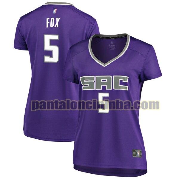 Maglia Donna basket De'Aaron Fox 5 Sacramento Kings Porpora Replica