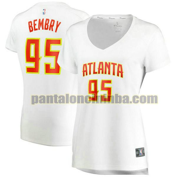 Maglia Donna basket DeAndre' Bembry 95 Atlanta Hawks Bianco association edition