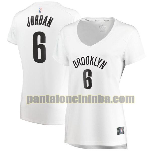 Maglia Donna basket DeAndre Jordan 6 Brooklyn Nets Bianco association edition