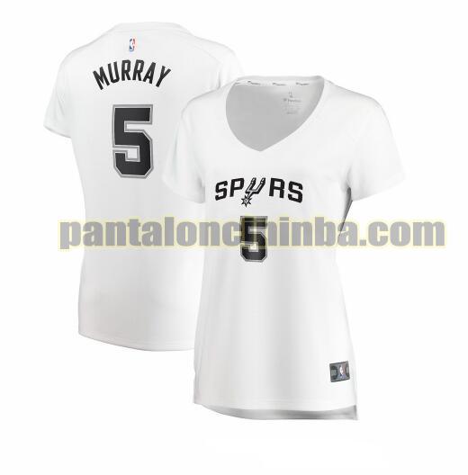 Maglia Donna basket Dejounte Murray 5 San Antonio Spurs Bianco association edition