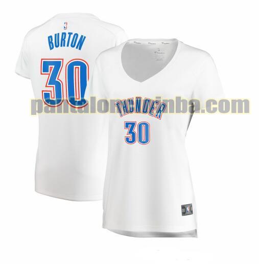 Maglia Donna basket Deonte Burton 30 Oklahoma City Thunder Bianco association edition