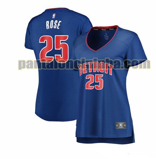 Maglia Donna basket Derrick Rose 25 Detroit Pistons Blu icon edition