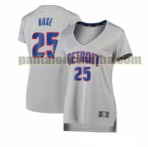 Maglia Donna basket Derrick Rose 25 Detroit Pistons Grigio statement edition