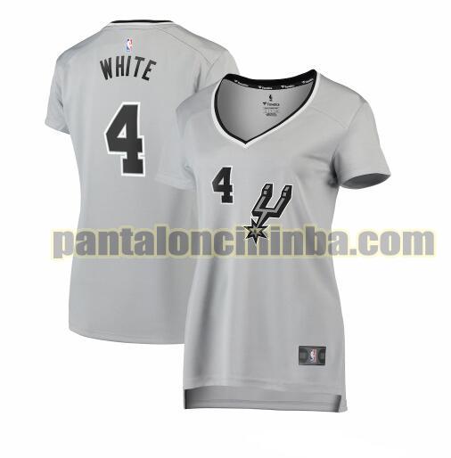 Maglia Donna basket Derrick White 4 San Antonio Spurs Bianco statement edition