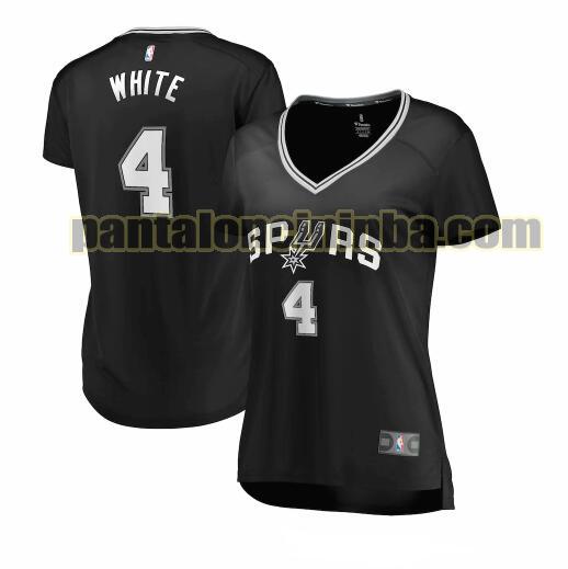 Maglia Donna basket Derrick White 4 San Antonio Spurs Nero icon edition