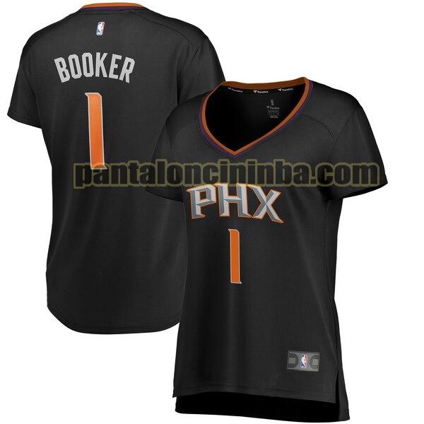 Maglia Donna basket Devin Booker 1 Phoenix Suns Nero statement edition