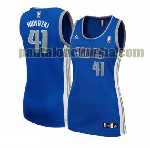 Maglia Donna basket Dirk Nowitzki 41 Dallas Mavericks Blu Moda