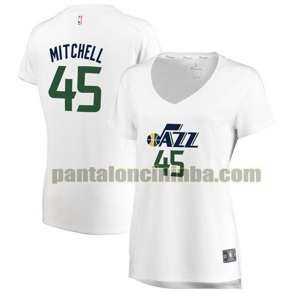 Maglia Donna basket Donovan Mitchell 45 Utah Jazz Bianco association edition