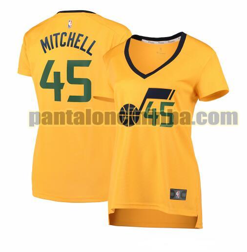 Maglia Donna basket Donovan Mitchell 45 Utah Jazz Giallo statement edition