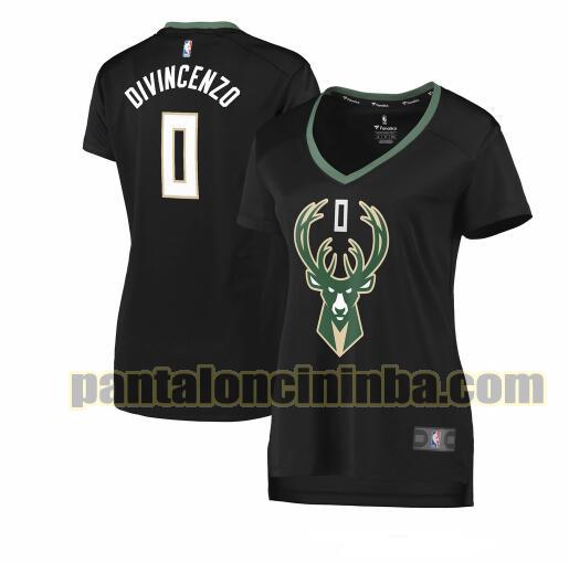 Maglia Donna basket Donte DiVincenzo 0 Milwaukee Bucks Nero statement edition